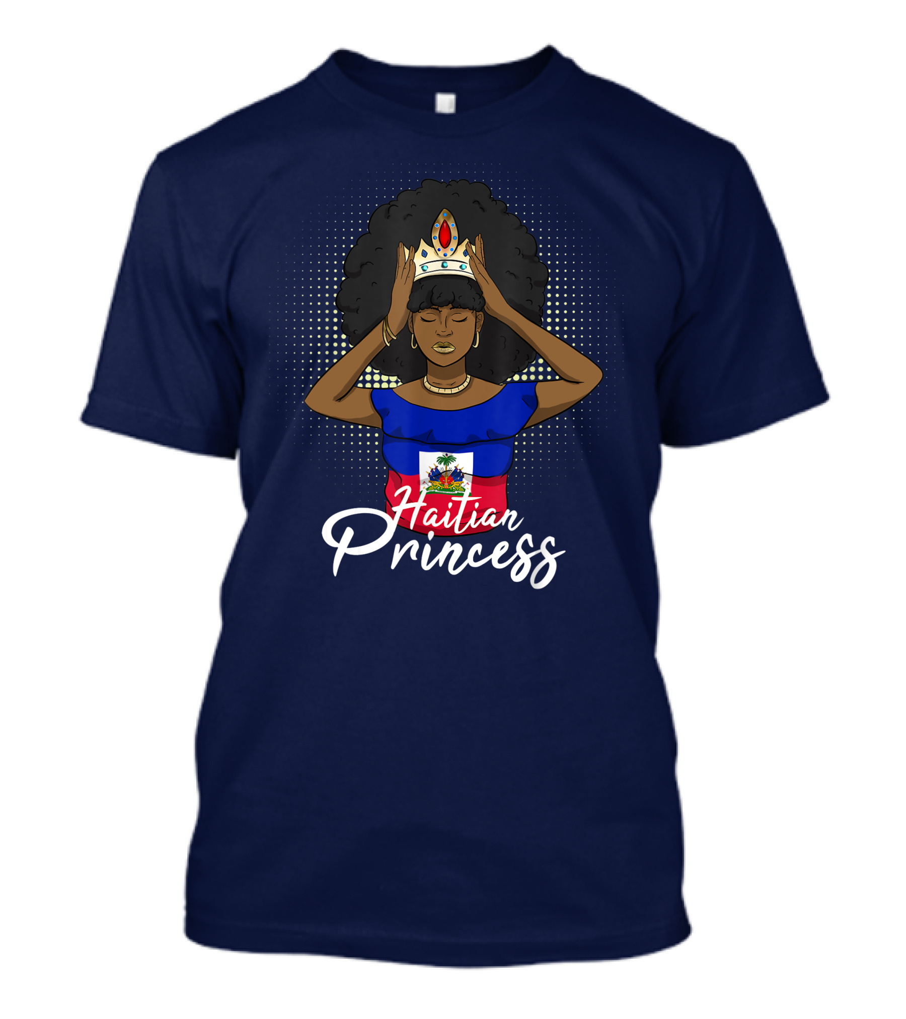 Haitian Princess Love Flag Proud Woman Crown Girl T-Shirt