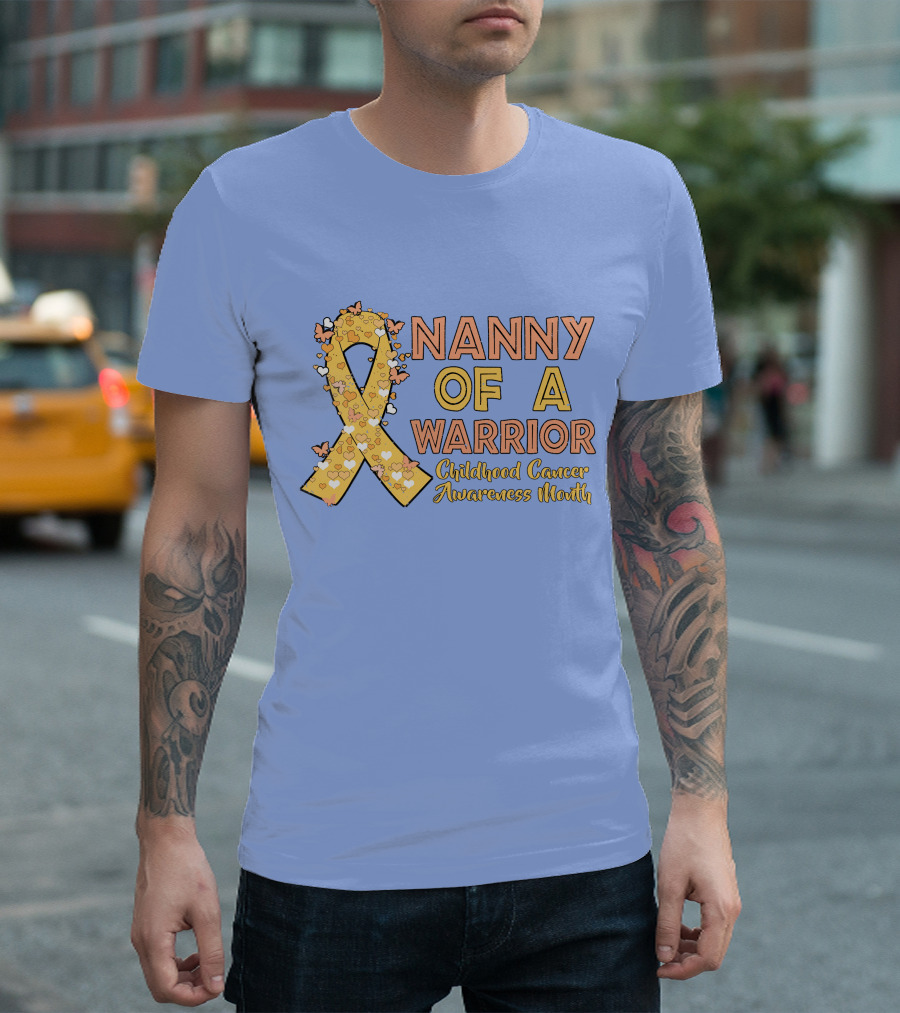 Nanny Of A Warrior Childhood Cancer Awareness Month T-Shirt