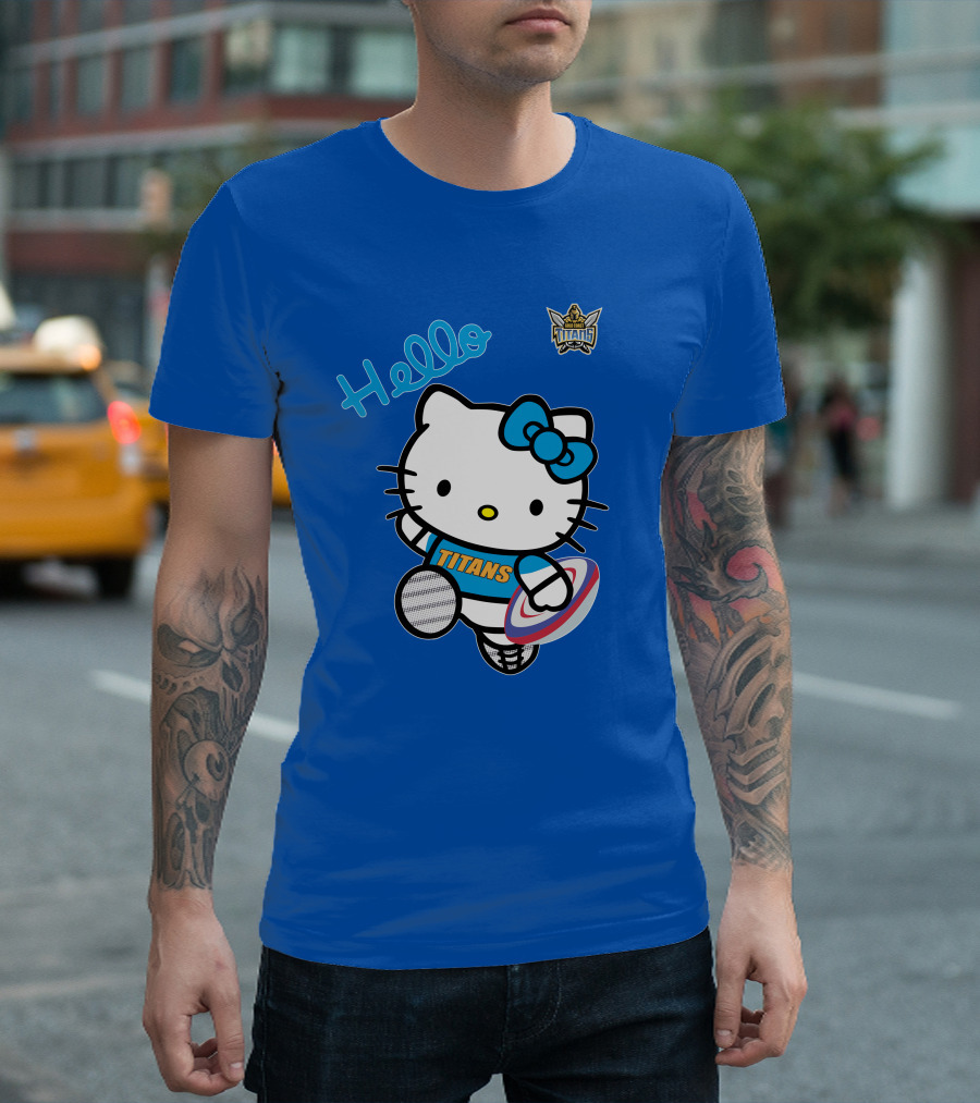 Gold Coast Titans Hello Kitty Rugby NRL1006 Fan T-Shirt