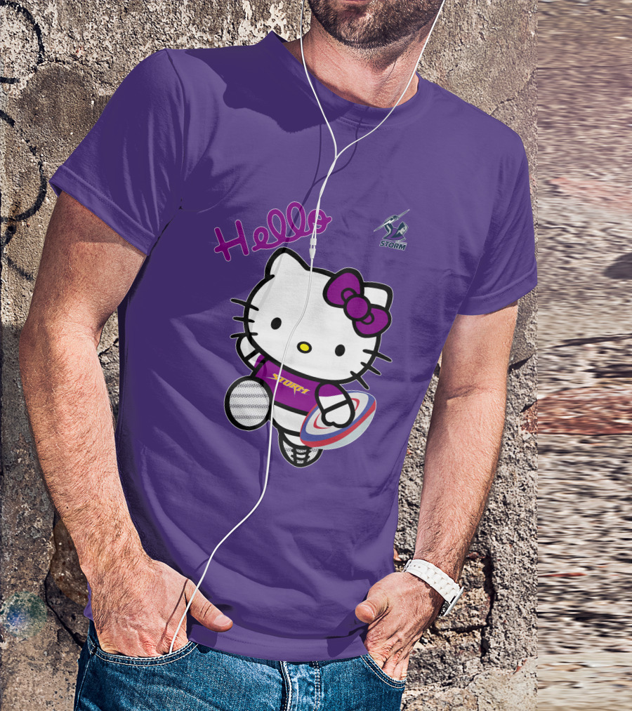 Melbourne Storm Hello Kitty Rugby T-Shirt