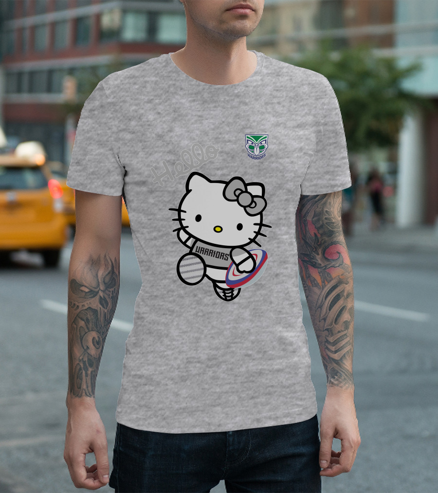New Zealand Warriors Hello Kitty Rugby Collaboration NRL1009 T-Shirt