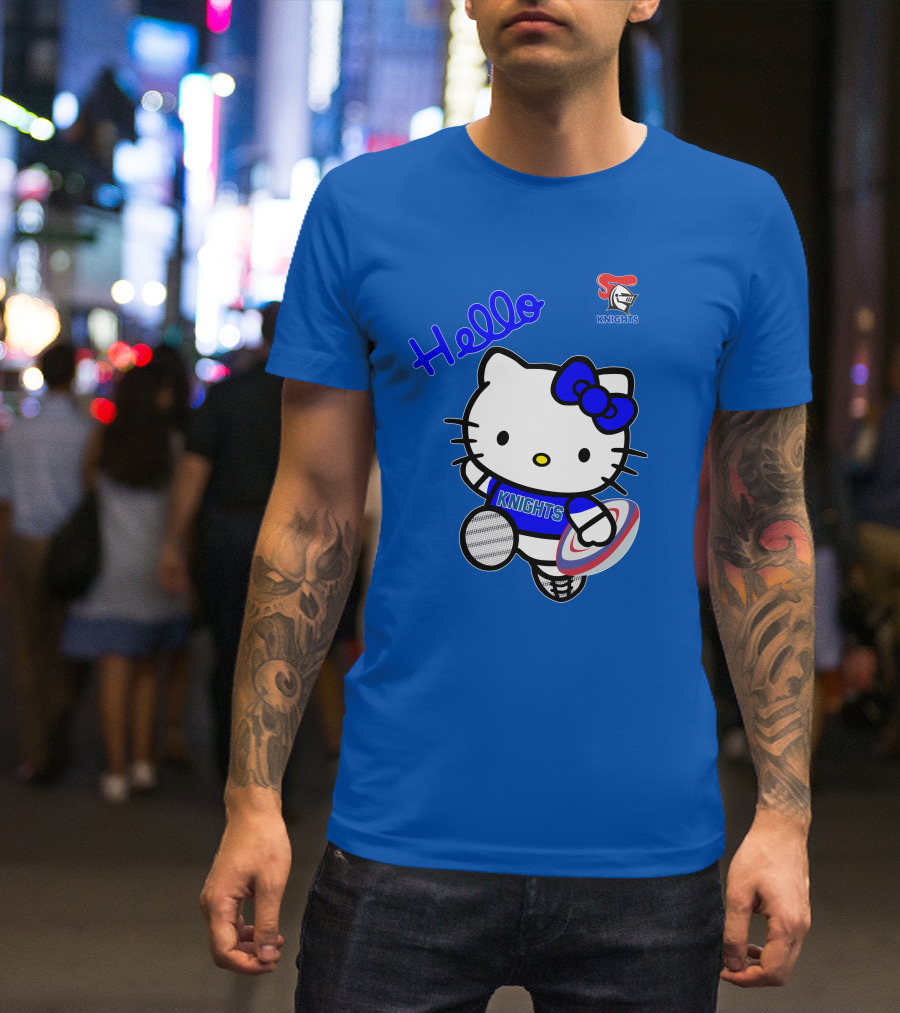 NRL1010 Newcastle Knights Hello Kitty Rugby Crossover T-Shirt