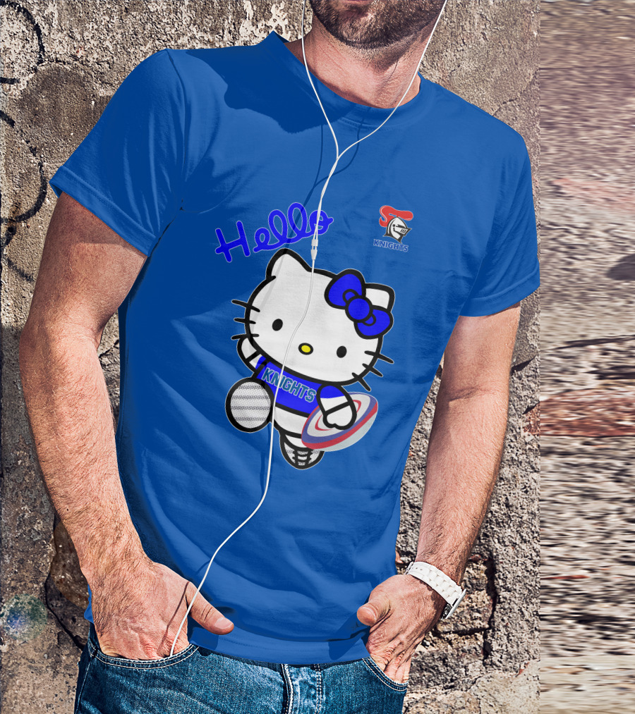 NRL1010 Newcastle Knights Hello Kitty Rugby Crossover T-Shirt