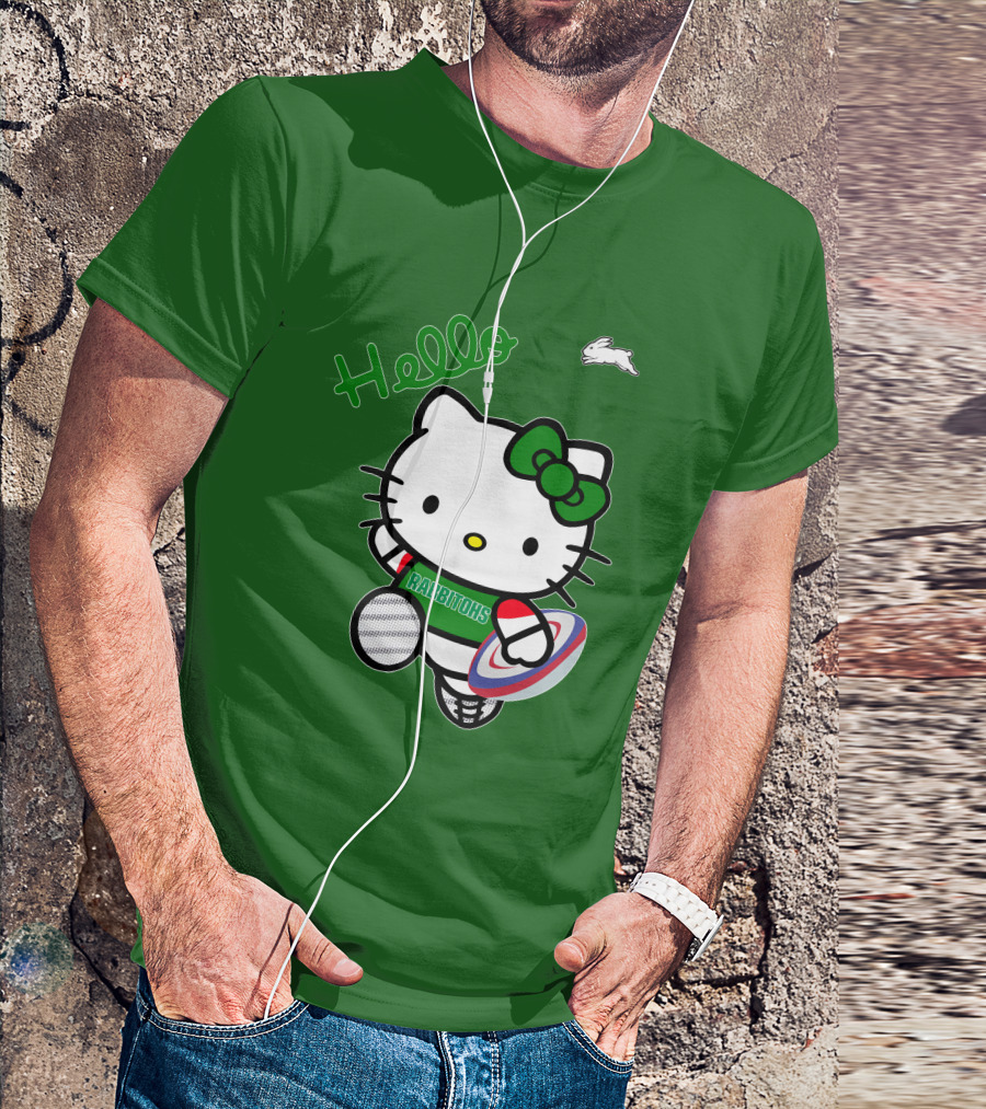 NRL1016 South Sydney Rabbitohs Hello Kitty Rugby Fan Collection T-Shirt