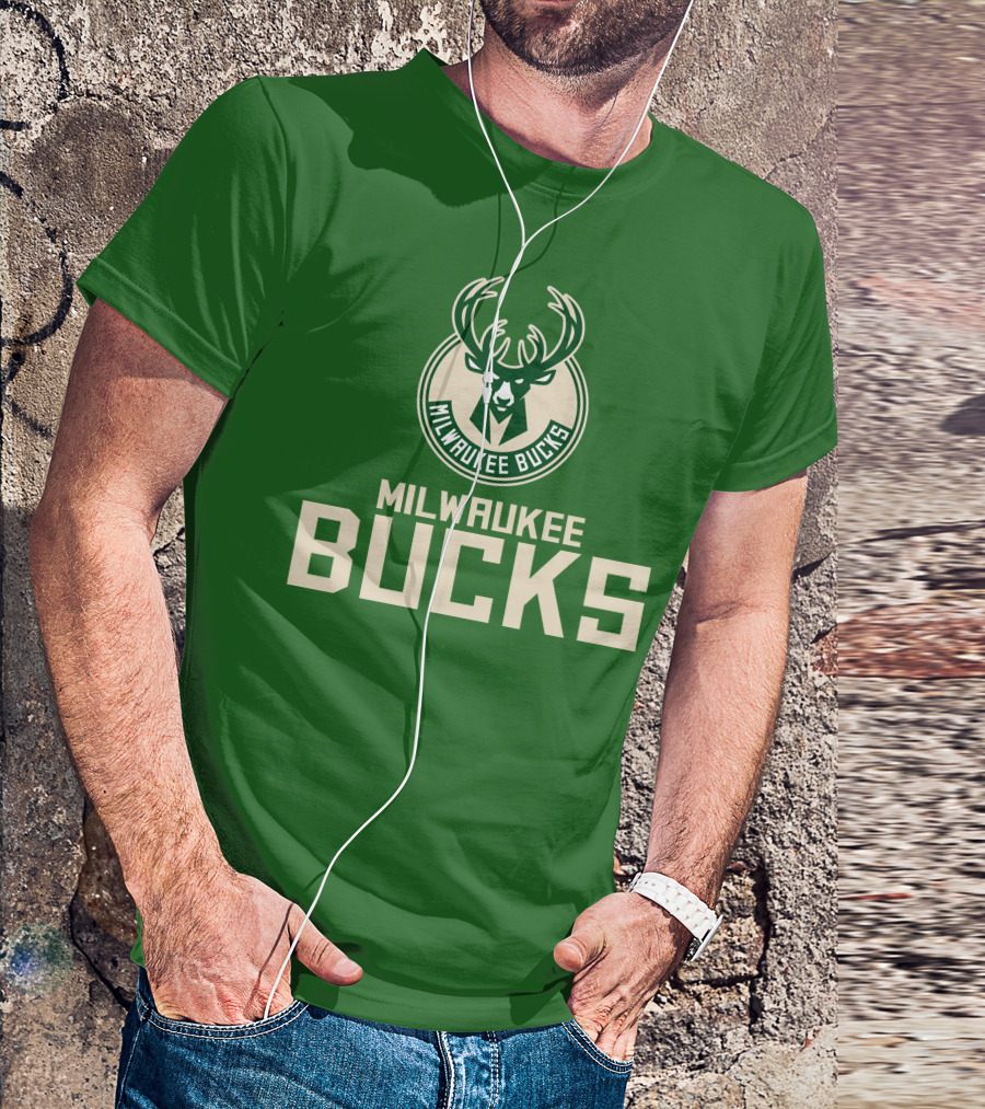 Milwaukee Bucks NBA Logo Green P504HN65261 T-Shirt