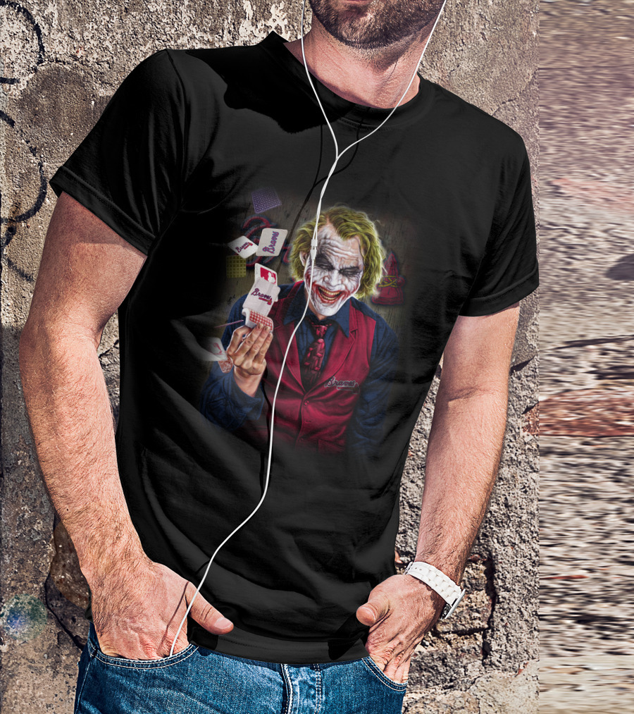 Atlanta Braves Joker Playing Cards Dark Humor T-Shirt