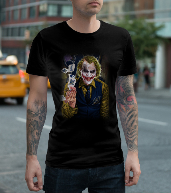 Milwaukee Brewers Joker Card Playing Concept T-Shirt