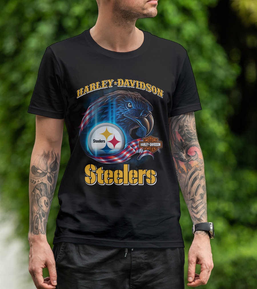 Harley Davidson Steelers Motor Cycles T-Shirt