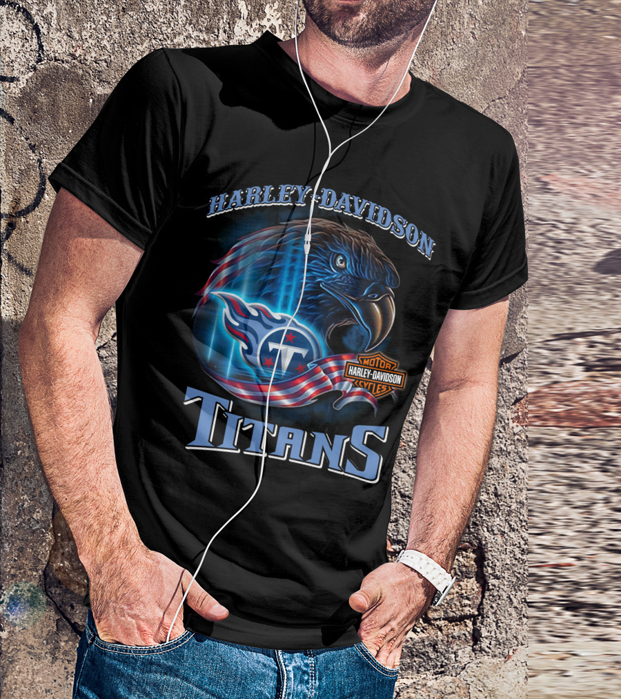 Harley Davidson Tennessee Titans Motorcycle Cycles T-Shirt