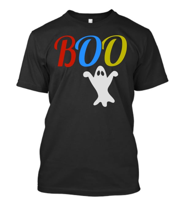 BOO Ghost Multicolor Halloween Spooky T-Shirt