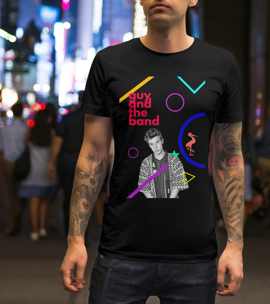 Guy And The Band Geometric Neon Elements T-Shirt