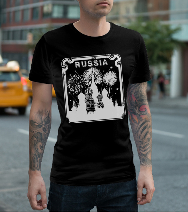 Russia Saint Basil's Cathedral Fireworks T-Shirt