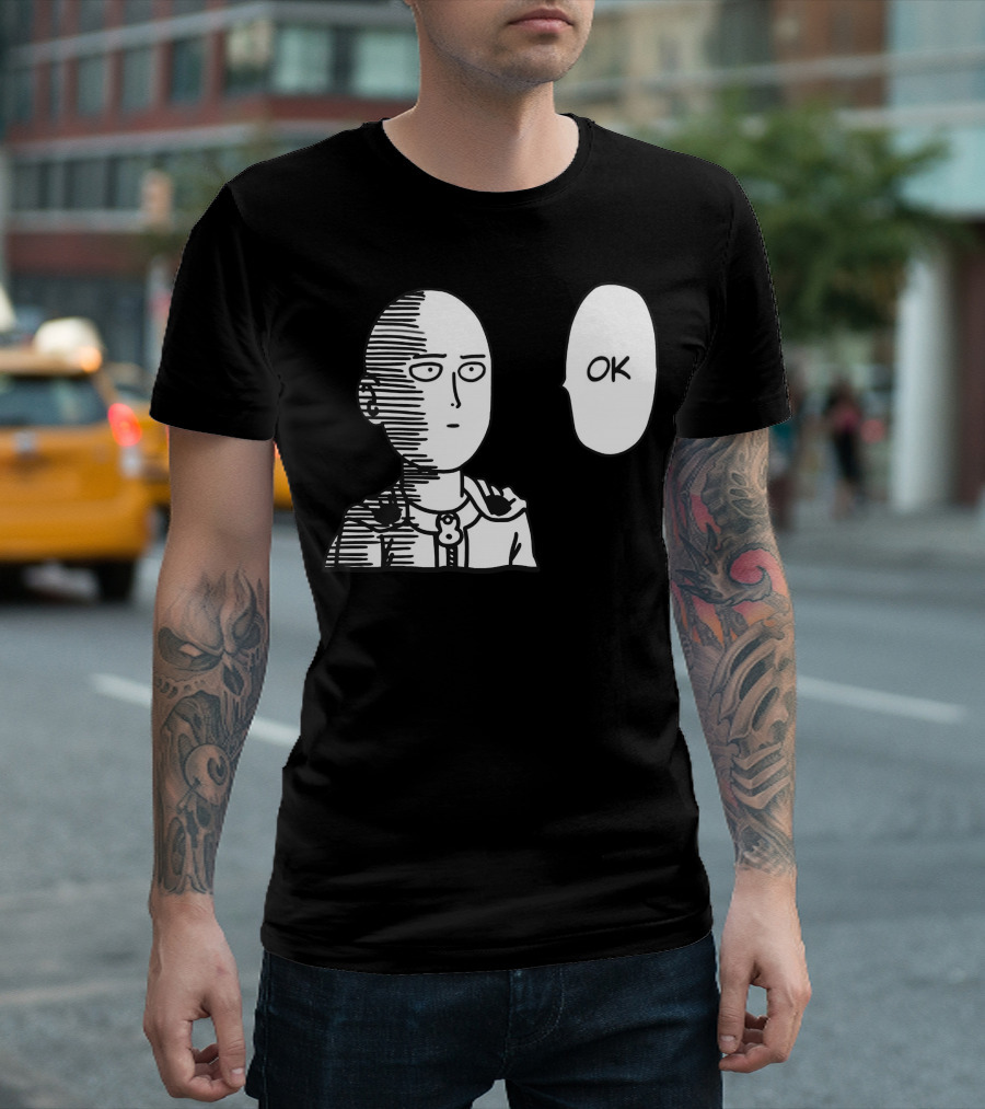 Saitama OK Manga Style Face Expression T-Shirt