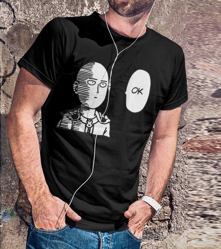 Saitama OK Manga Style Face Expression T-Shirt