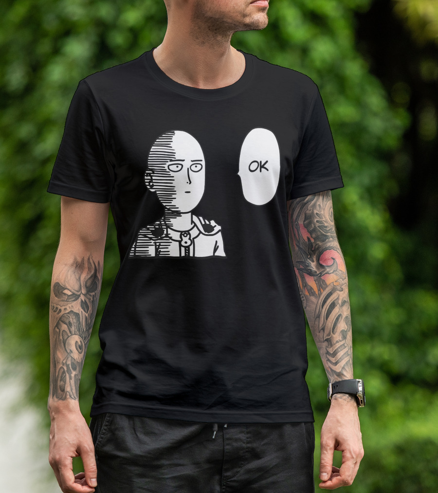 Saitama OK Manga Style Face Expression T-Shirt