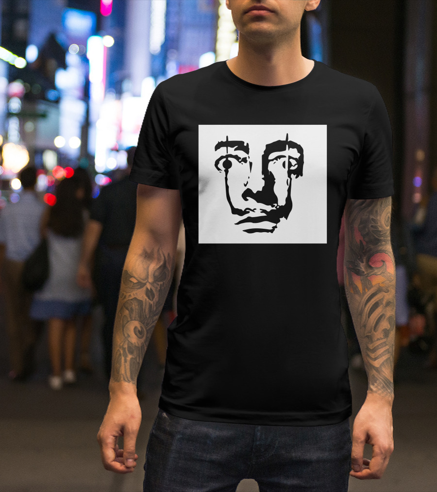 Salvador Dali Face Surrealist Artist Iconic Portrait Elements T-Shirt
