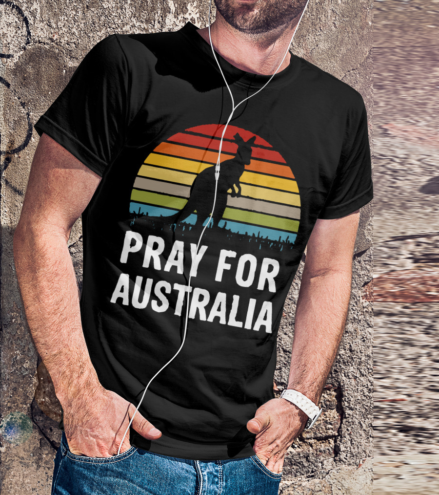 Pray For Australia Kangaroo Sunset T-Shirt