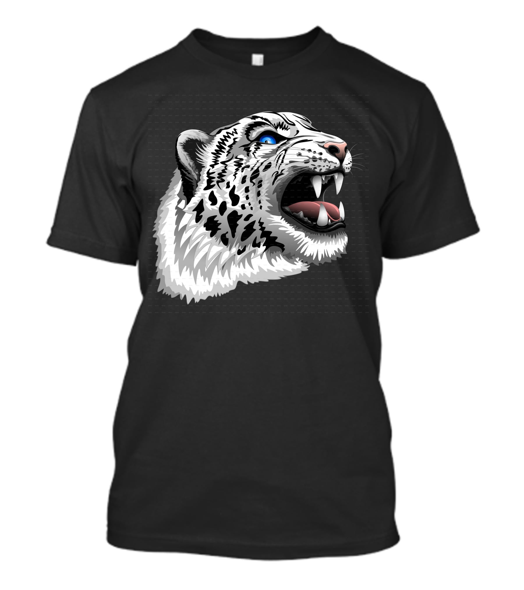 Snow Leopard Fierce Roaring Head T-Shirt