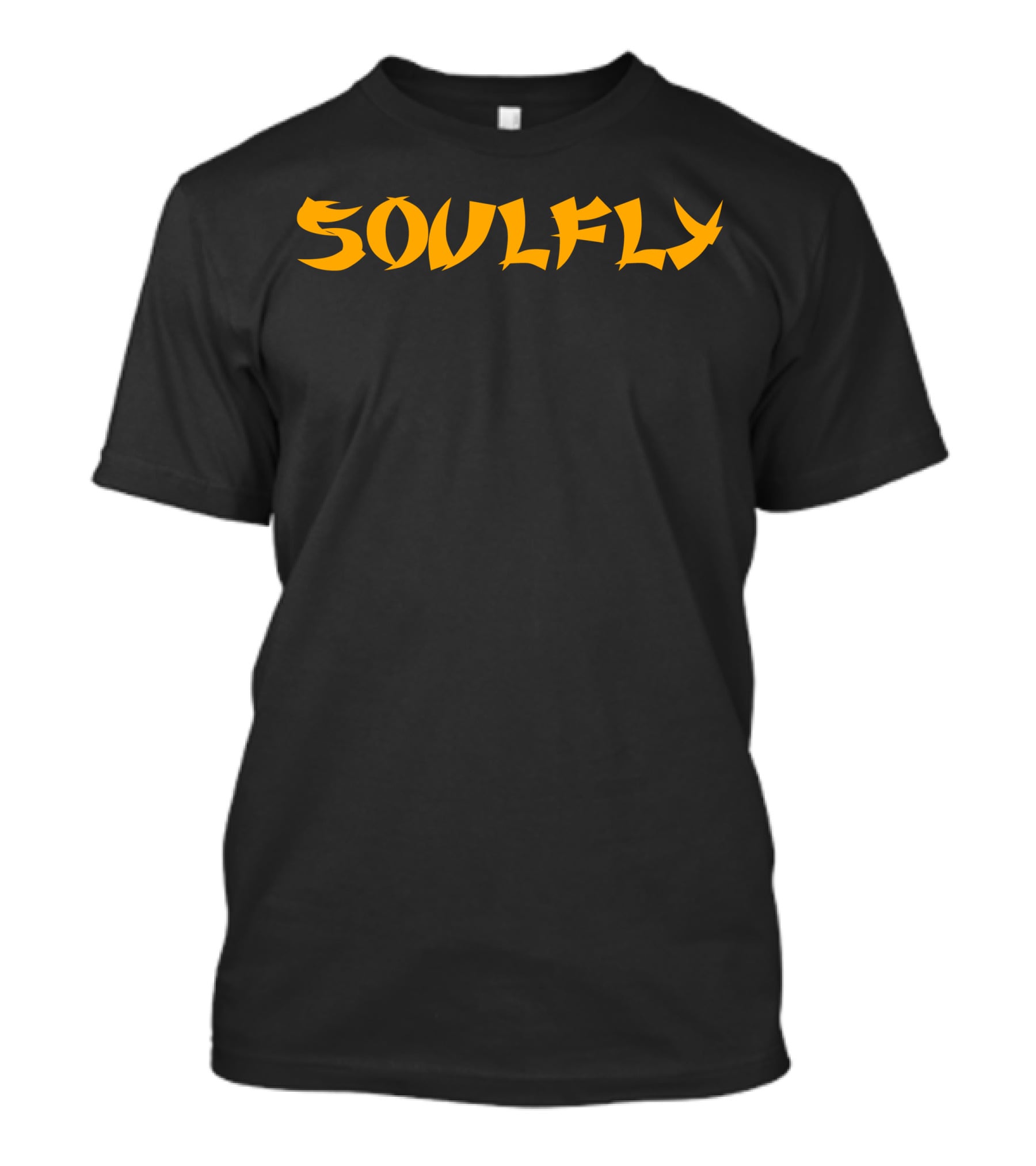 Soulfly Logo Band Name Text In Yellow T-Shirt