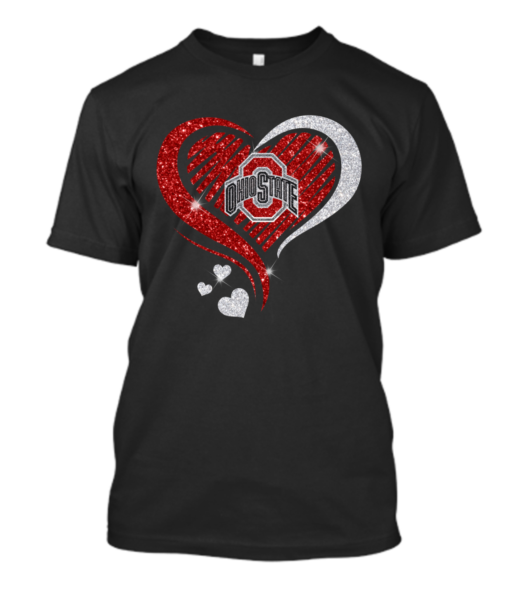 Ohio State Heart Glitter Sparkle T-Shirt
