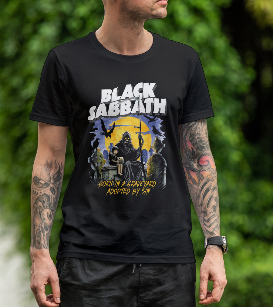 BLACK SABBATH Born In A Graveyard Adopted By Sin T-Shirt