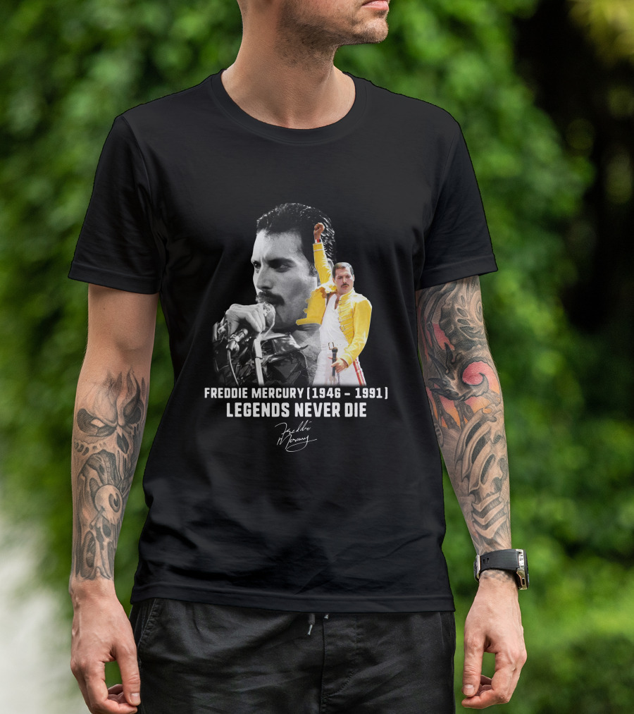 Freddie Mercury 1946-1991 Legends Never Die Signature T-Shirt