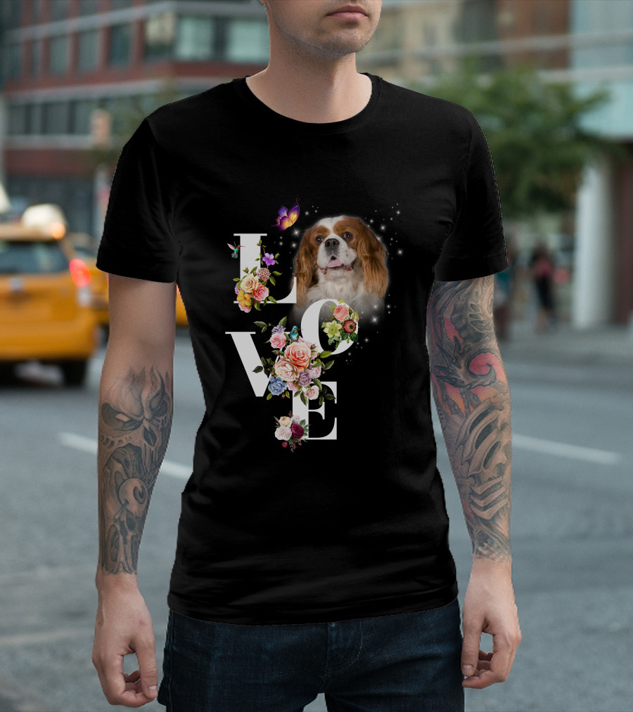 LOVE Spaniel Floral Butterfly Magic T-Shirt