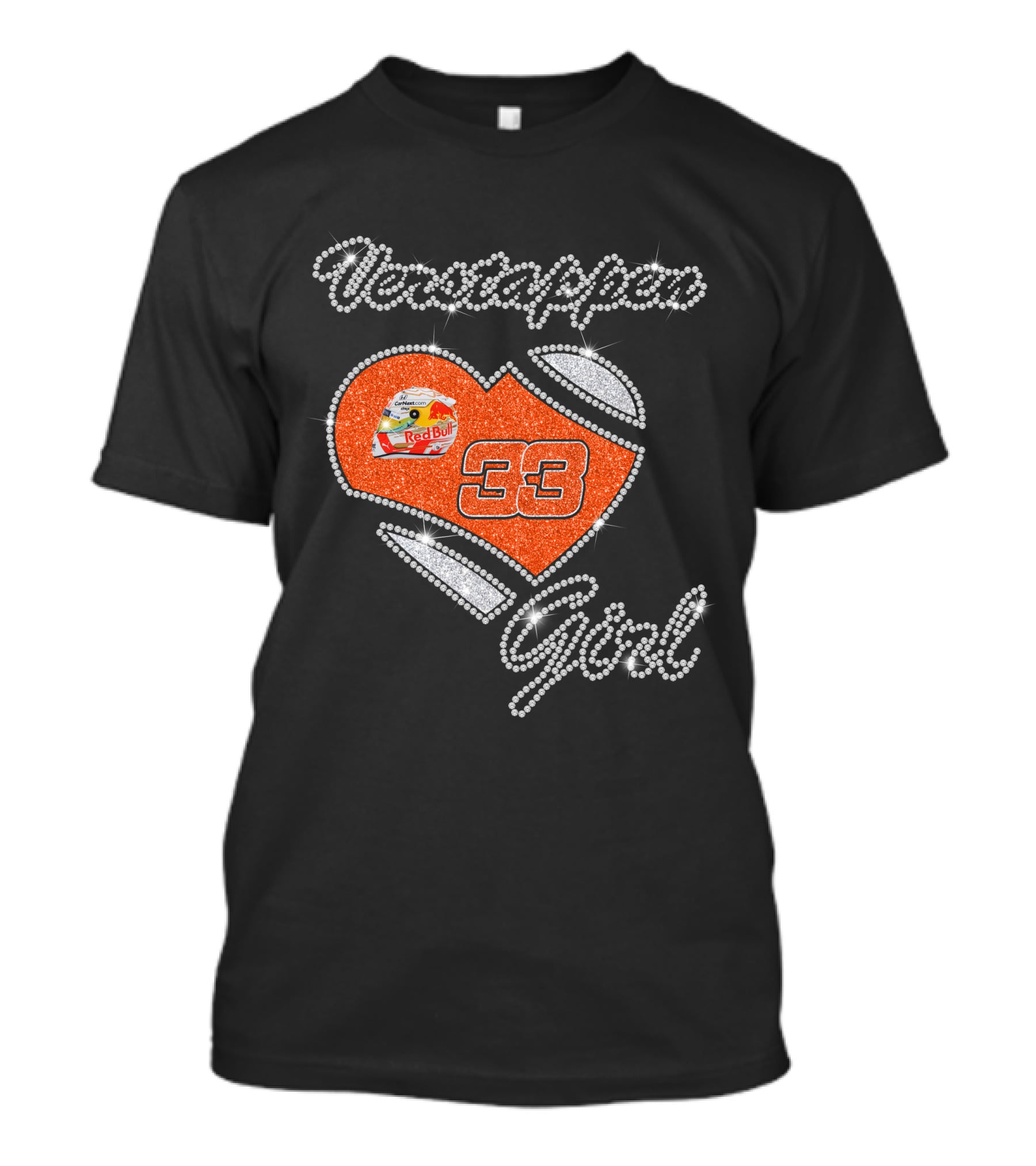 Verstappen Girl 33 Red Bull Heart Sparkle T-Shirt