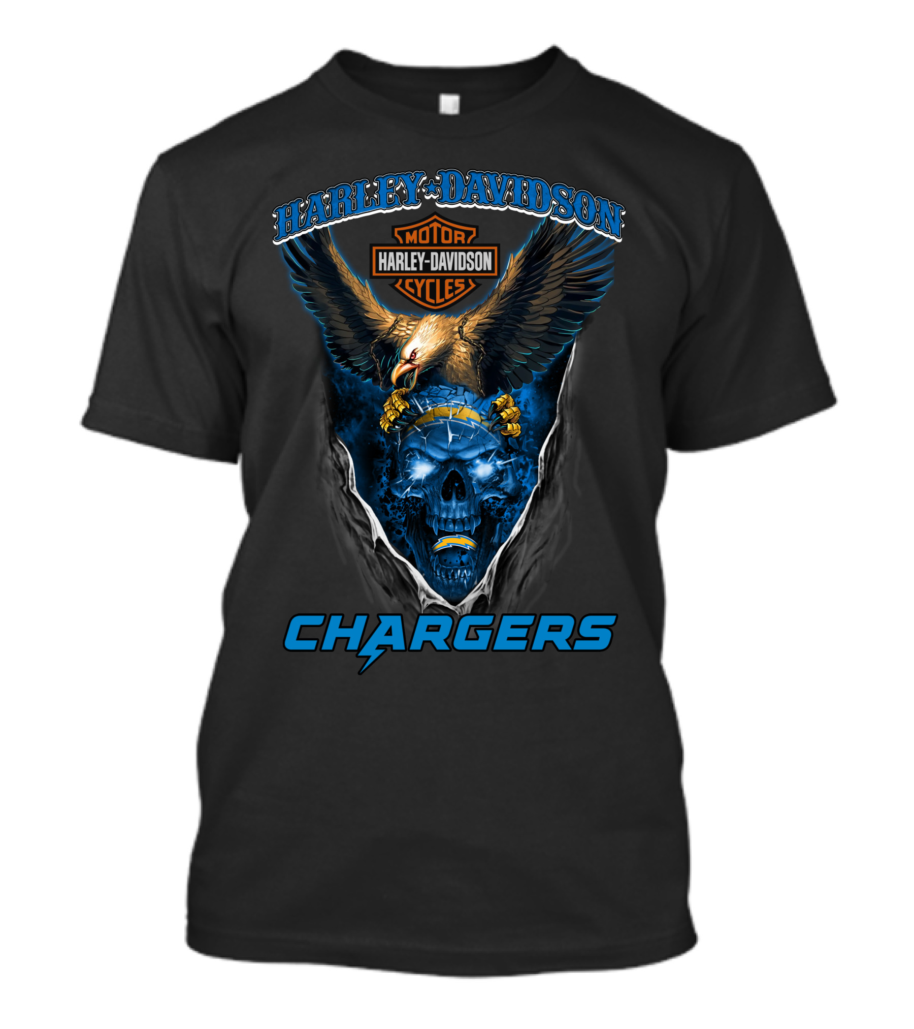 Harley Davidson Motorcycles Chargers Hd29Nfl Los Angeles T-Shirt