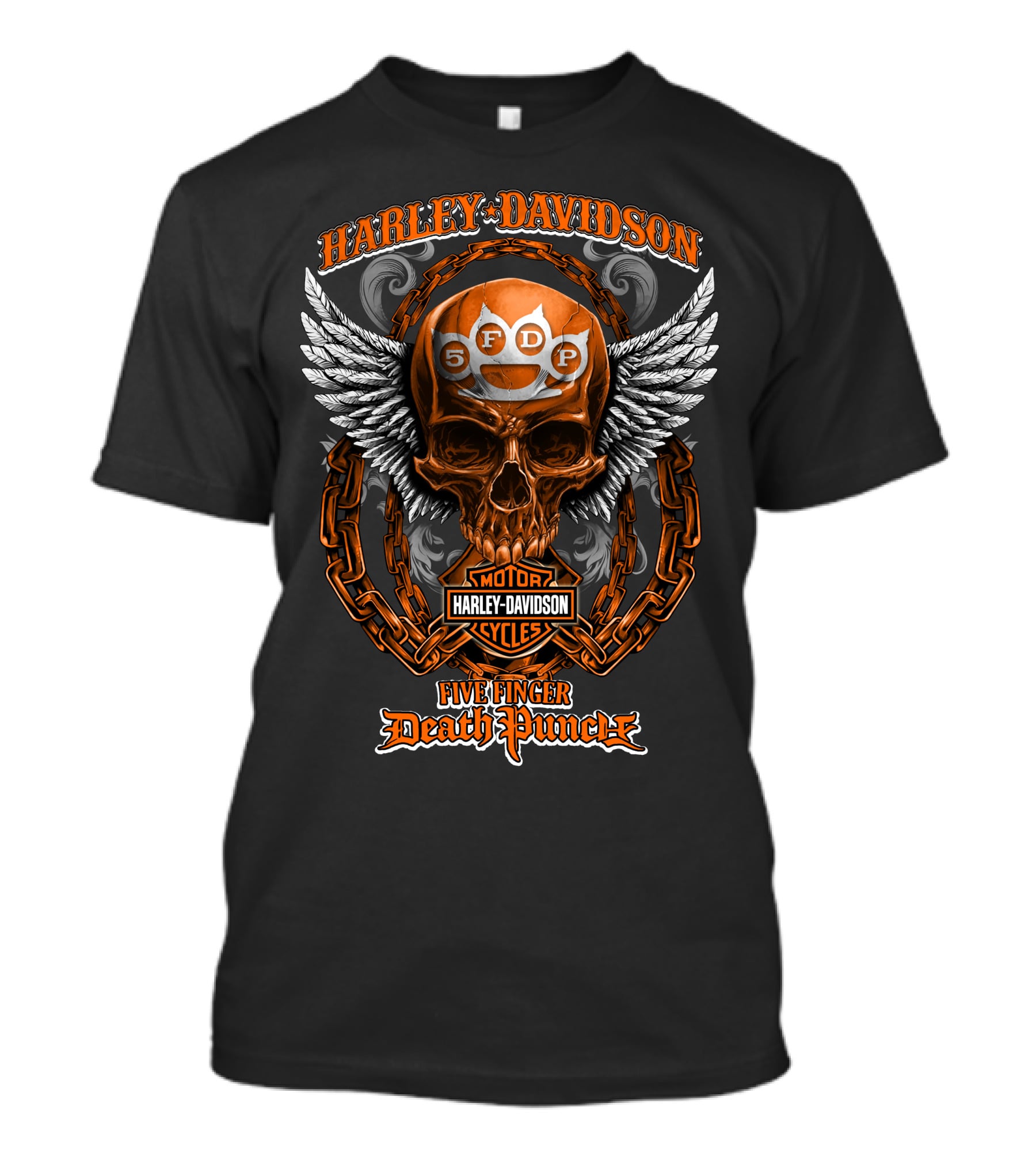 Harley Davidson Five Finger Death Punch Motor Cycles Skull 5Fdp T-Shirt