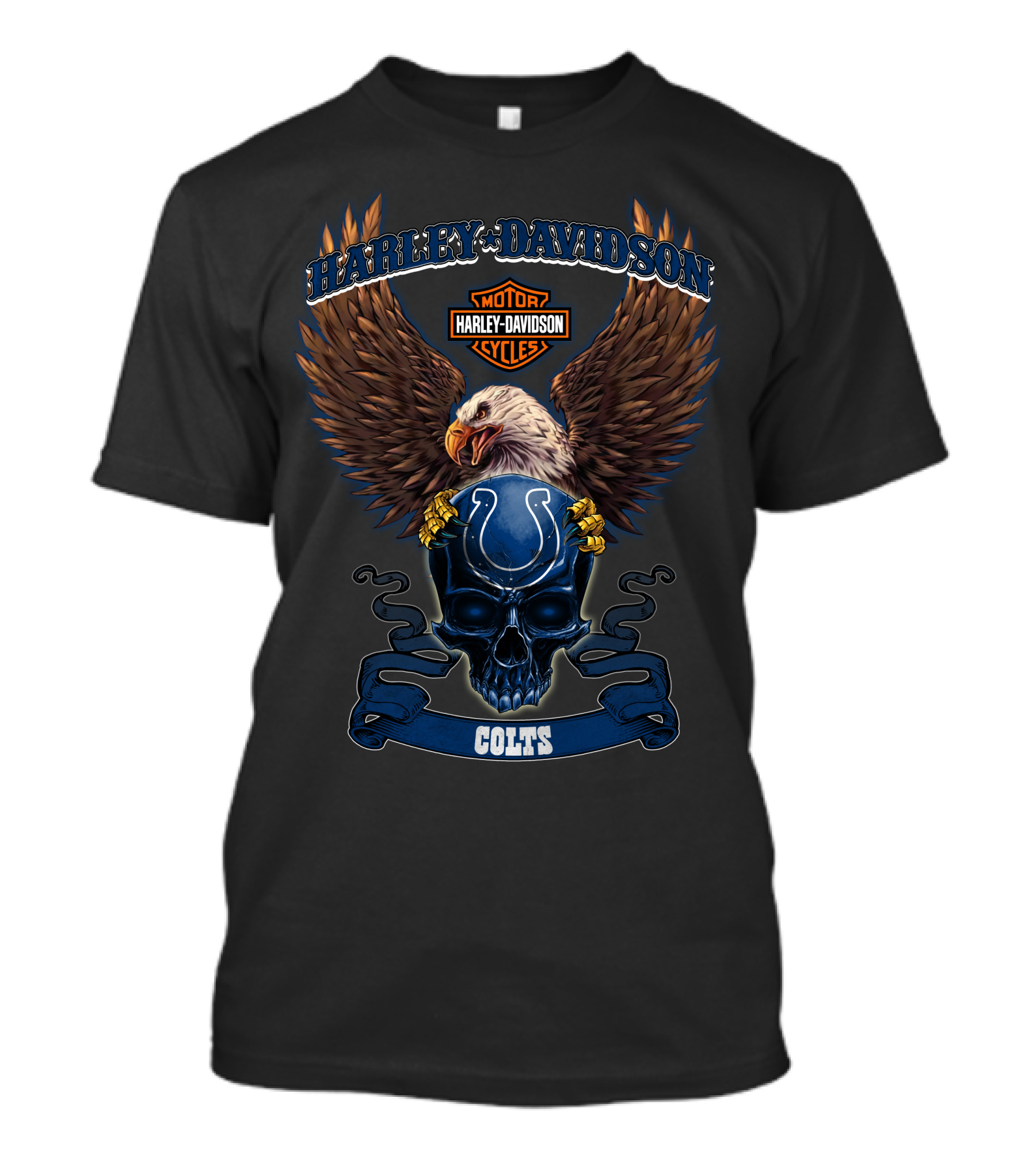 Harley Davidson Motor Cycles Eagle Indianapolis Colts T-Shirt