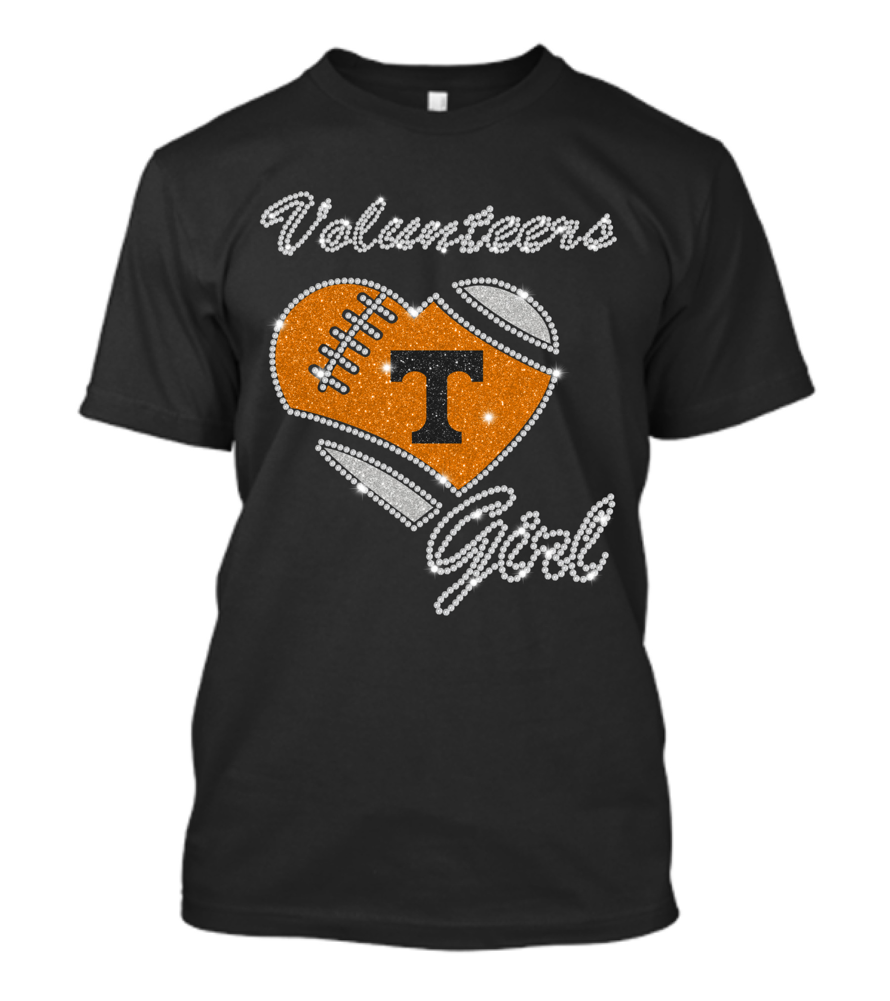 Volunteers Girl Heart Football T Tennessee Volunteers T-Shirt