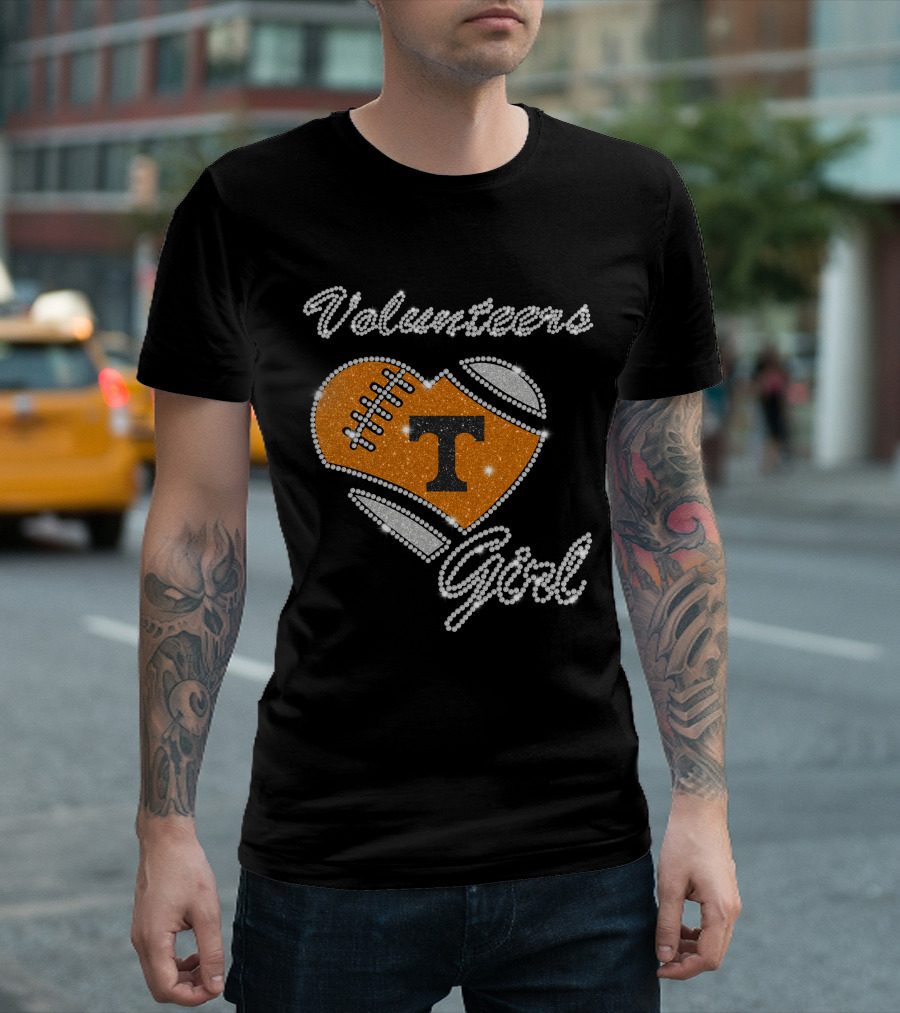 Volunteers Girl Heart Football T Tennessee Volunteers T-Shirt