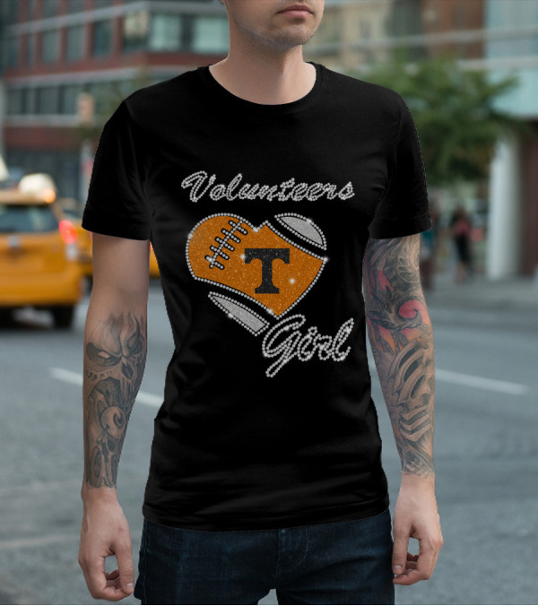 Volunteers Girl Heart Football T Tennessee Volunteers T-Shirt