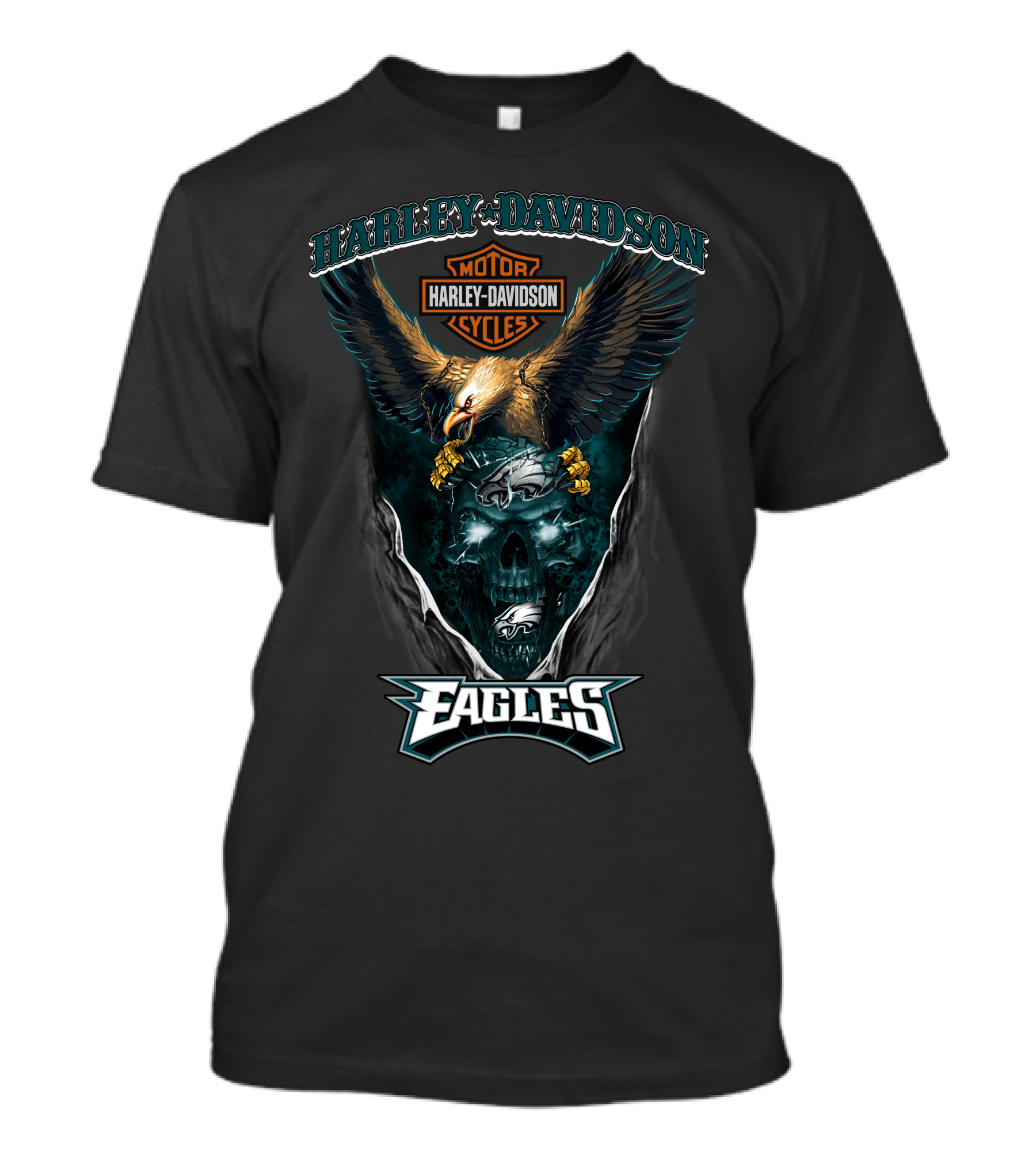 Harley Davidson Motor Cycles Eagles Philadelphia T-Shirt