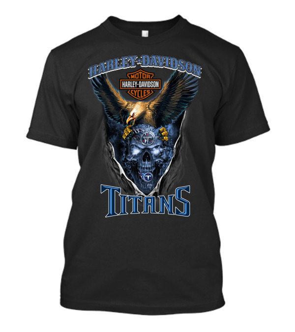 Harley Davidson Motor Cycles Eagle Skull Titans T-Shirt