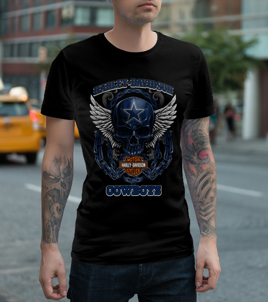 Harley Davidson Motor Cycles Cowboys Dallas Cowboys Nfl Dvt Hdm5 T-Shirt