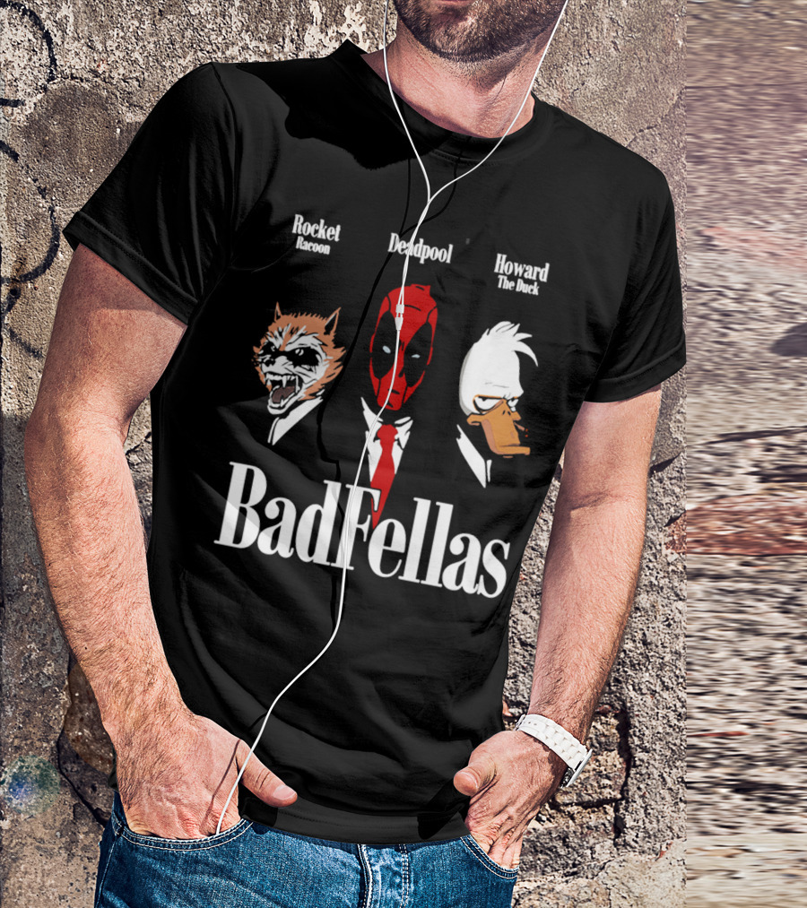 Badfellas Rocket Raccoon Deadpool Howard The Duck T-Shirt