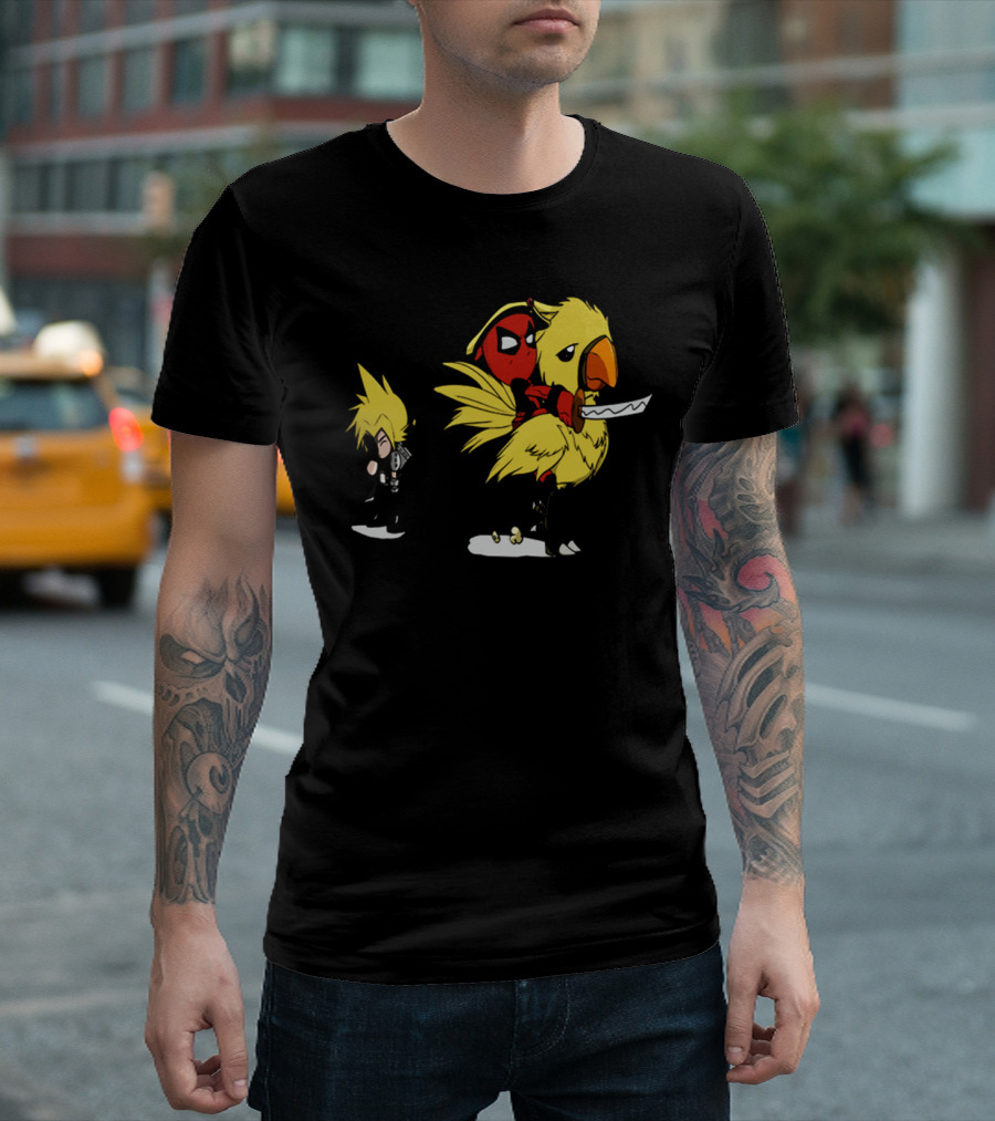 Deadpool Riding Chocobo with Final Fantasy T-Shirt