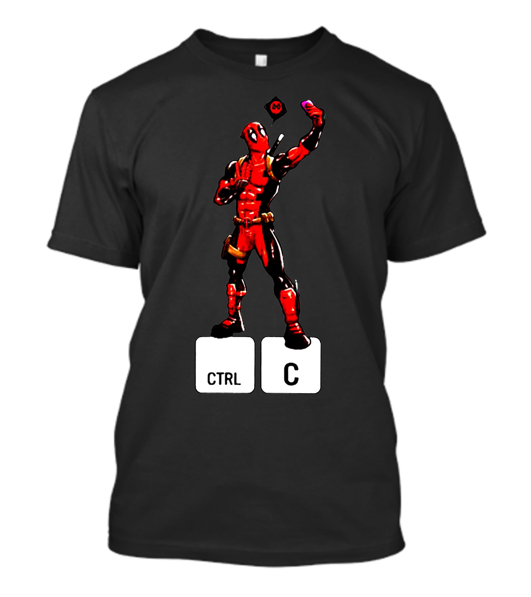 DEADPOOL CTRL C Keyboard Parody Selfie Gaming T-Shirt