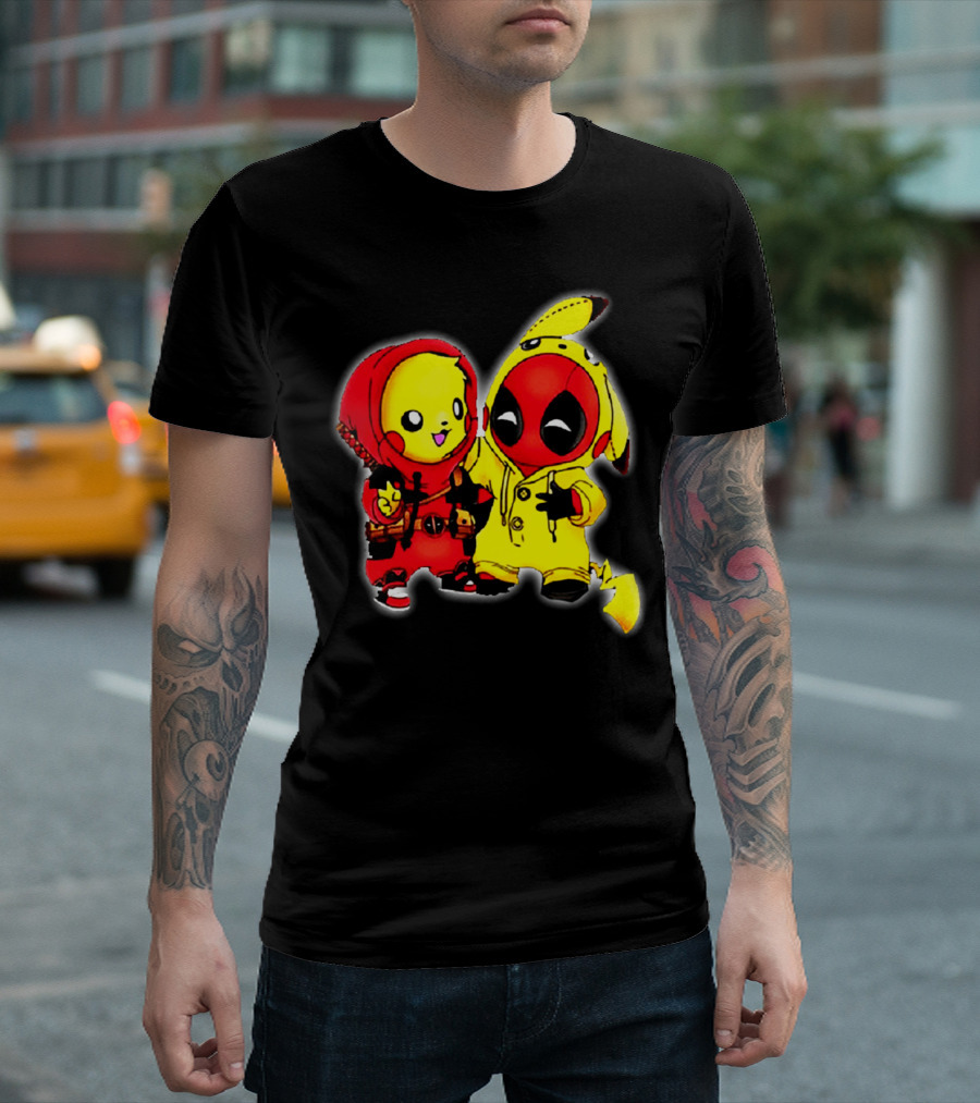 DEADPOOL PIKACHU MASHUP COSTUME FRIENDSHIP T-Shirt