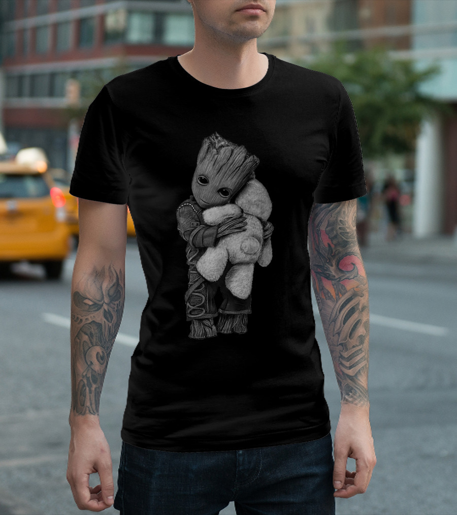 Furry Companion Bear Hug By Groot In Space Suit T-Shirt
