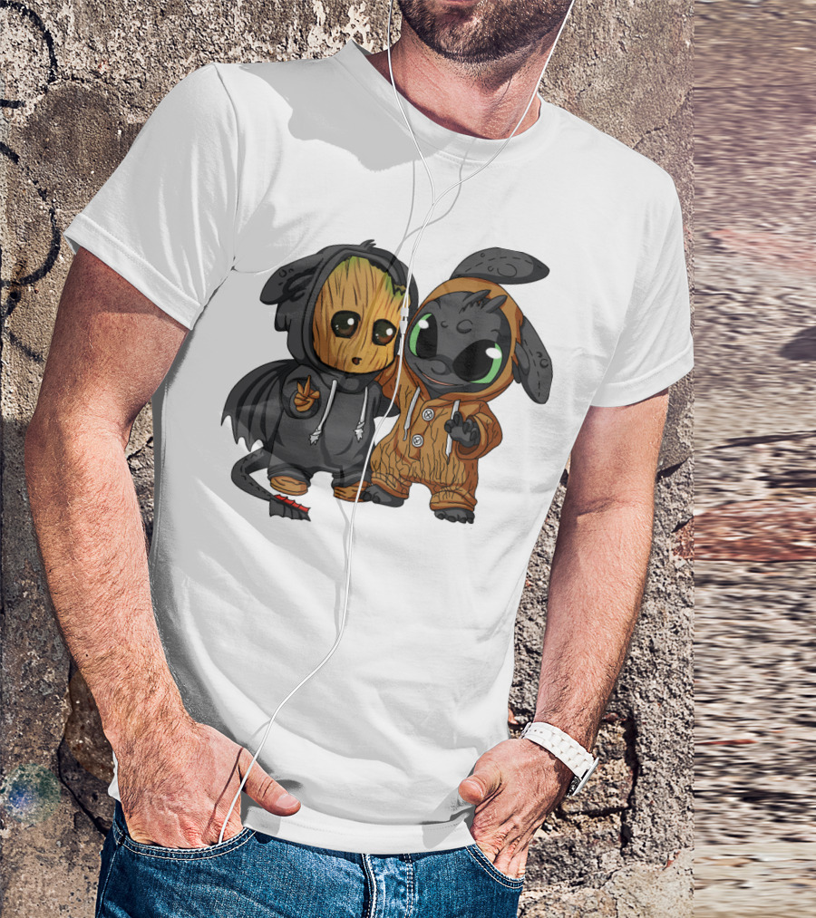 Groot And Toothless Crossover Hoodie Characters T-Shirt