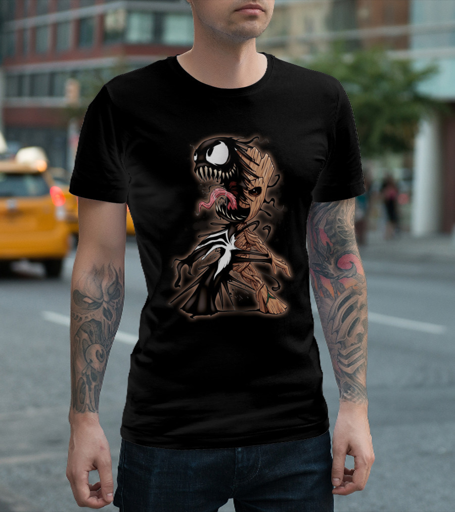 Groot Venom Mashup Symbiotic Fusion Character T-Shirt