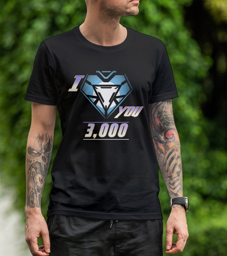 I Love You 3000 Arc Reactor Heart Avengers Iron Man T-Shirt