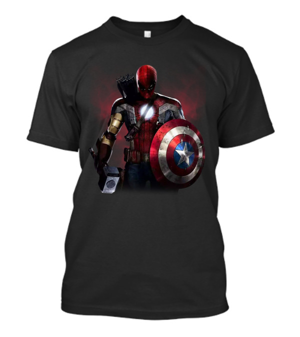 Captain America Deadpool Iron Man Spiderman Thor Hawkeye Avengers Crossover T-Shirt