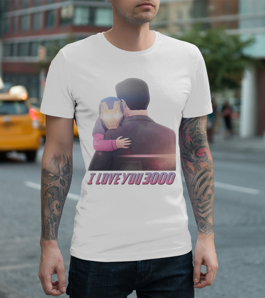 Avengers I Love You 3000 Morgan Stark Iron Man Hug Scene T-Shirt