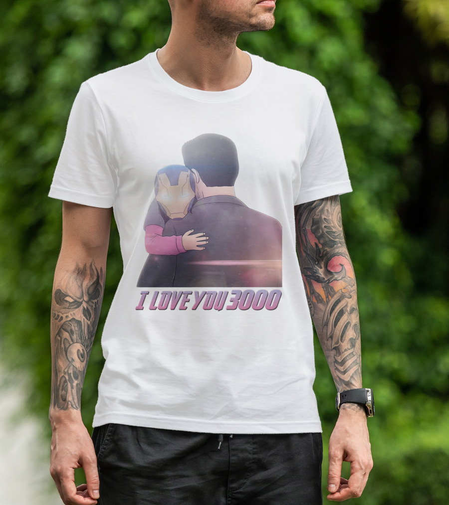 Avengers I Love You 3000 Morgan Stark Iron Man Hug Scene T-Shirt