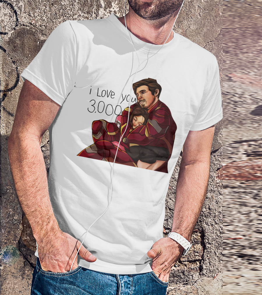 Avengers Iron Man Morgan Stark I Love You 3000 Dad Hug Marvel Reference T-Shirt