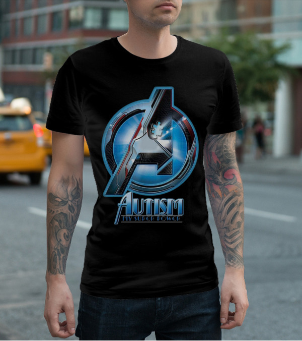 Autism My Super Power Avengers-Inspired Puzzle Piece T-Shirt